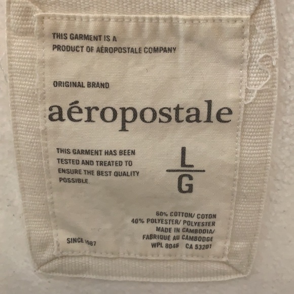 AEROPOSTALE WHITE/CREAM CREWNECK - Picture 3 of 3